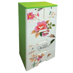 Joba Flower Wardrobe 5 Step ( With Lock) -Off White