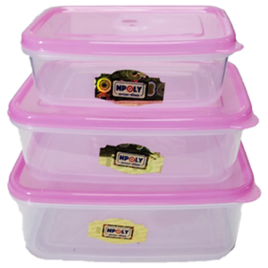 Rectangular Food Box-3 Pcs Set (Without Lock)
